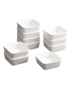 YIJUKE [Set of 4] Square Sauce Dishes Ceramic Dipping Plates Snack Dishes Small Side Dish Plates Serving Dishes Condiment Dishes
