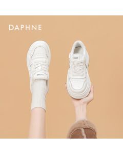 DAPHNE DAPHNE Thick Sole Canvas Shoes for Women, Student Cotton Shoes, Casual Shoes, Beige Size 37
