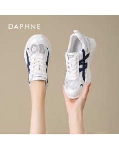 DAPHNE DAPHNE Women's Trainer Shoes Breathable Casual Shoes for Female Students, Beige Blue, Size 40