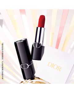 DIOR【Recommended by Deng Wei】(Custom Engraving) Rouge Dior Velvet Lipstick 999 Birthday Gift for Women