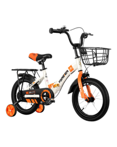 FOREVER Kids Bicycle for Boys and Girls, Foldable Bike with Training Wheels for Ages 4-6-8-10, 14-Inch Orange