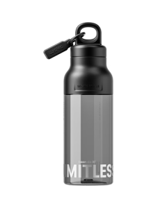 Waka Waka Sports Water Bottle for Men, Tritan Straight Drinking Bottle with One-Hand Open Lid for Summer Fitness and Outdoor Activities, 650mL Phantom Black