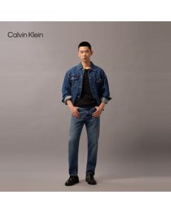 Calvin Klein Jeans Men's Spring/Summer Casual Commuting CK Flocked Letter Round Neck Base Layer Short-Sleeve T-Shirt J322758