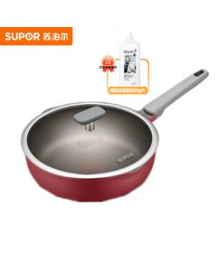 SUPOR Red Dot Titanium Non-Stick 28CM Frying Pan with Lid NJ28WA3 + Free Dishwashing Liquid (Single Shipment)