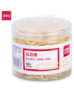 Deli Latex Bands/Rubber Bands/Elastic Bands 100g Jar, Office Use, Durable 3213