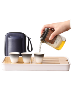 JD Jingzao Tea Set Premium Travel Set [One Pot Three Cups] Kungfu Teapot and Cups
