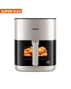 SUPOR Far Infrared Penetration Heating 6L Large Capacity Visual No-Flip 8-Minute Tender Fry Quiet Baking Home Air Fryer with Color Touch Screen KD60YQ83 [Home Essential]