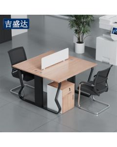 Jishengda Office Desk, Minimalist Modern Desk and Chair Set, Computer Desk with Partition, Face-to-Face Dual Workstation (Includes Cabinet and Chair)