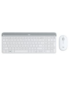 Logitech MK470 Wireless Keyboard and Mouse Combo, Slim Design with 12 Shortcut Keys, 10m Range, Office Wireless Keyboard and Mouse Set for Desktop and Laptop, White
