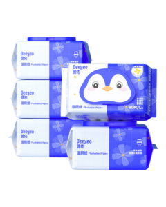 Deyo Flushable Wet Wipes with Calendula, Family Pack 80 Sheets * 5, Toilet Wipes for Baby & Adult Use
