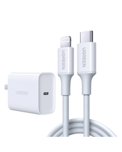 UGREEN MFi Certified GaN Charger 20W with Type-C Cable Fast Charging Combo for iPhone 14/13/12/11 Pro Max iPad