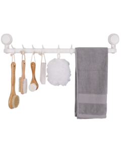 Taili No-Drill Suction Hook Pot Lid Rack Kitchen Organizer Towel Rack Bathroom Kitchen Utensil 10-Hook