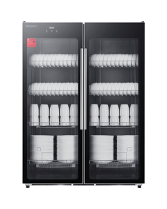 DEMASHI Commercial Disinfection Cabinet, Double Door Vertical Large Capacity for Hotels, Restaurants, and Dining Establishments, UV Sterilization for Utensils, Tea Cups, and Bowls, 83cm Width XDZ500-F3