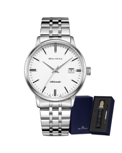 SEAGULL Men's Automatic Mechanical Watch - Small Steel Cannon Calendar Men's Watch Birthday Gift Set 816.362