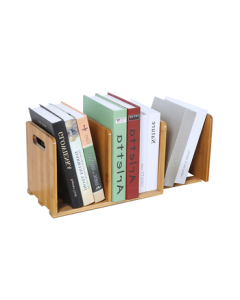 Anerya Desktop Bookshelf, Bamboo Tabletop Organizer, Simple Book Stand, Adjustable Student Book Holder - Basic Extendable Model