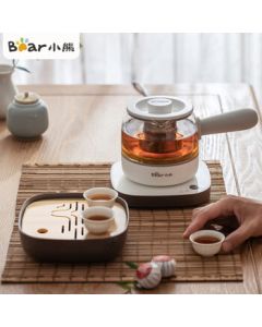 Bear Tea Maker, Portable Electric Kettle, Health Kettle, 0.5L Creative Storage Travel Tea Pot with Tea Tray and Cups (Model: ZCQ-A05S1)