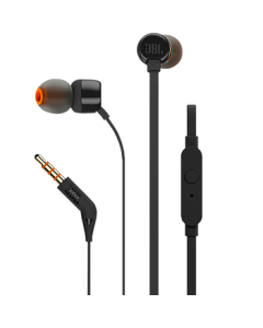 JBL T110 Wired Stereo In-Ear Headphones with Microphone - Computer Gaming & Sports Headphones for 3.5mm Devices - Black Mid-Autumn Festival Gift