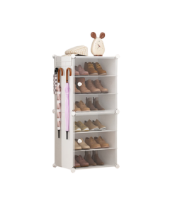 Anerya Ultra-Thin Shoe Cabinet, Simple Entryway Shoe Rack, Multi-Layer Dustproof Storage Shelf, Resin Assembly Cabinet, Single Column Six-Tier