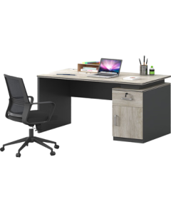 Lanran Office Desk Partition Staff Workstation Cubicle Computer Desk Single Unit with Cabinet (Chair Not Included)