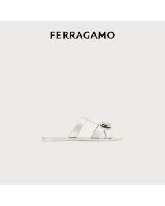 Ferragamo Women's Light Gray Rubber Sole Sandals 0779980_M _ 70 Gift for Girlfriend