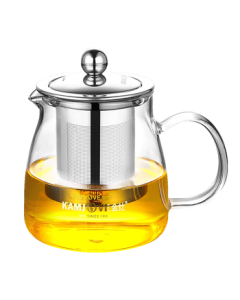 KAMJOVE Teapot, Elegant Cup Heat-Resistant Glass Tea Set, Kungfu Office Flower Teapot, Tea-Water Separation Cup, Teapot A-02