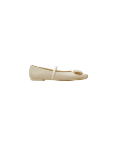 Ferragamo Women's White Vara Ballet Flats 0782445_1C _ 60 Gift for Girlfriend