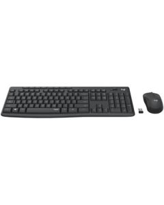 Logitech MK295 Wireless Keyboard and Mouse Combo, Silent Office Wireless Keyboard and Mouse Set, Silent Mouse and Keyboard for Laptop, Full-Size Home Use, Black