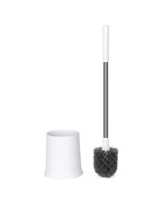 LYNN Toilet Brush Set, Extended Stainless Steel Handle Toilet Brush for Bathroom Cleaning, No Dead Angle