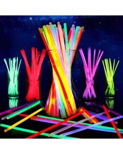 Moufu Glow Sticks Outdoor Lighting Night Glow Bracelet Wristband Disposable 8 Colors Mixed 100pcs [With Connectors]