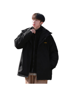 JEEP Men's Outdoor 3-in-1 Two-Piece Windproof Mountaineering Jacket, Warm Casual Coat, Trendy Leisure Jacket