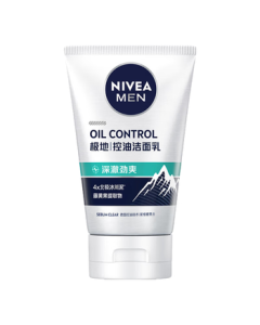 NIVEA Men [Recommended by Wang Ziqi] Oil Control & Refreshing Facial Cleanser 100g, Deep Cleansing, Pore Minimizing & Oil Removal