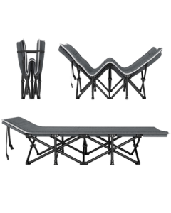 Wenna Folding Bed for Nap – Portable Single Office Sleeper, Simple Camping Cot with Inclined Backrest for Outdoor Use