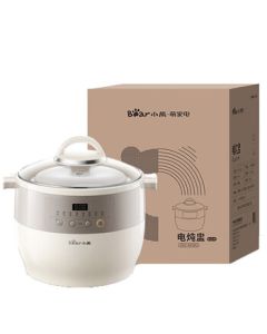 Bear Electric Stew Pot, White Ceramic Slow Cooker, Household Ceramic Electric Casserole with Water Separation Stewing, 5-Pot Porridge Health Pot DDZ-B45B2