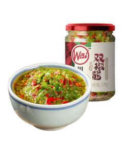 Chuanwazi Seasoning Chili Sauce - Green and Red Pepper Sauce for Rice and Noodles, Garlic Chopped Chili Sauce, Double Pepper Sauce, 230g