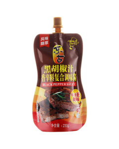 Donggu Black Pepper Sauce 230g Squeeze Bottle - Black Pepper Sauce for Pasta, Steak & Seasoning