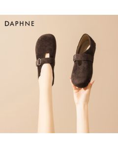 Daphne Birkenstock Women's 2025 New Slip-On Loafers Platform Versatile Women's Shoes Full Coverage Flats Khaki 35