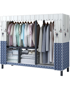 Anerya Easy-to-Assemble Wardrobe, Tool-Free Foldable Closet for Bedroom and Rental Homes, Large Capacity Full Steel Frame with Reinforced Pipes and Fabric Cover