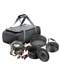 FIRE-MAPLE Outdoor Camping Set 204 - Cookware, Kettle, and Stove for 2-3 Persons, Perfect for Boiling Tea and Cooking