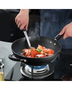 SUPOR Wok Genuine Stainless Cast Iron Frying Pan, Scratch-Resistant and Wear-Resistant, Thick Bottom Thin Wall, 34cm FC34ZBX1 (MDZT)