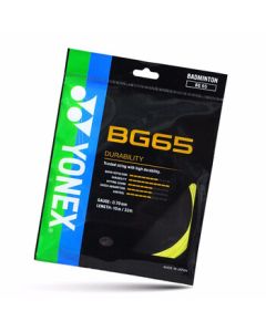 YONEX Badminton String BG65 - Durable Professional Badminton String, Yellow, Single Pack