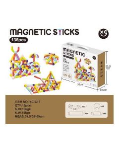 Magnetic Building Block Bar 136PCS 18kg 39.5cm 3" 89cm