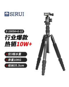 SIRUI Tripod E1005A+G12 with Ball Head for Canon Nikon DSLR Camera, Aluminum Alloy Compact Travel Tripod for DSLR Cameras