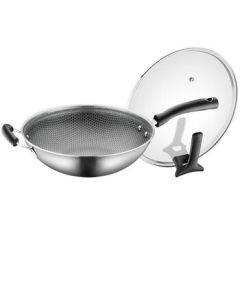 SUPOR (SUPOR) Universal Household Gas Stove Induction Cooker Compatible Honeycomb Crystal Grain Diamond Honeycomb 316 Stainless Steel Wok CC30JA9