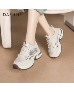 Daphne Women's Casual Shoes Platform Sneakers Mesh Breathable Running Shoes 4024404351 Beige Gold 36