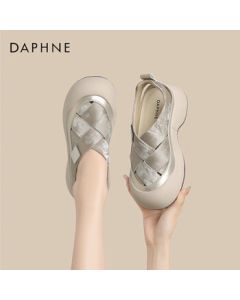 Daphne Women's Sandals Thick-Soled Height-Increasing Hollow-Out Roman Shoes Comfortable and Versatile Women's Shoes 4024303295 Gold 40