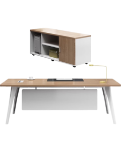 Oufanya Single Executive Office Desk Manager Table with Chair Set, Modern Minimalist Large Office Desk