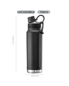 LOCK&LOCK Explore Sports Cup 709ML Black LHC3251BLK (Black/White Random Delivery)