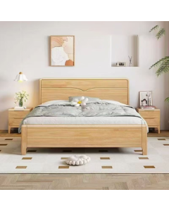 Zhenshu Home Single Bed 1.2m Natural Wood Color, Solid Rubber Wood (Unit: Piece)