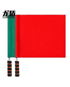 Longdun Red and Green Command Flags, Railway Signal Flags, Track and Field Starter Flags, Pair Set (Red*1 + Green*1)