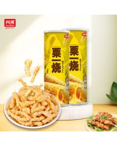 Four Seas Non-Fried Crispy Corn Sticks Canned Snack - BBQ Flavor 85g*2 Cans